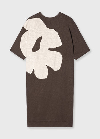 tee dress flower | chocolate