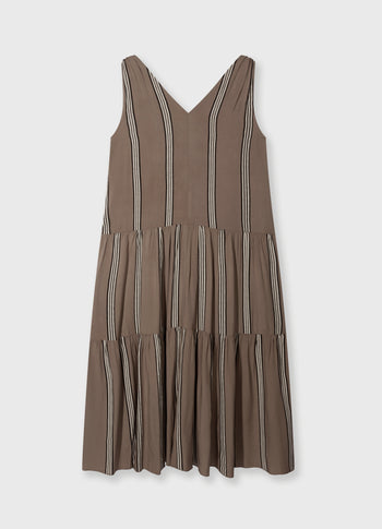 flowy maxi dress stripes | moonrock