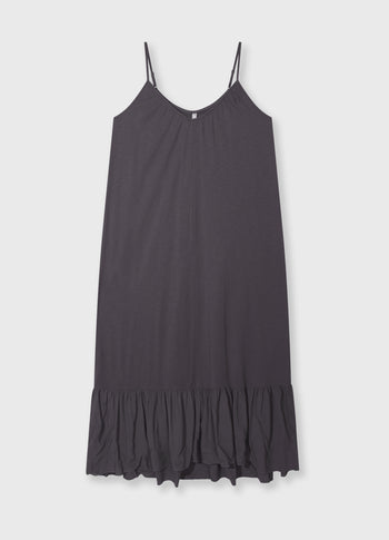 maxi dress slub jersey | steel blue
