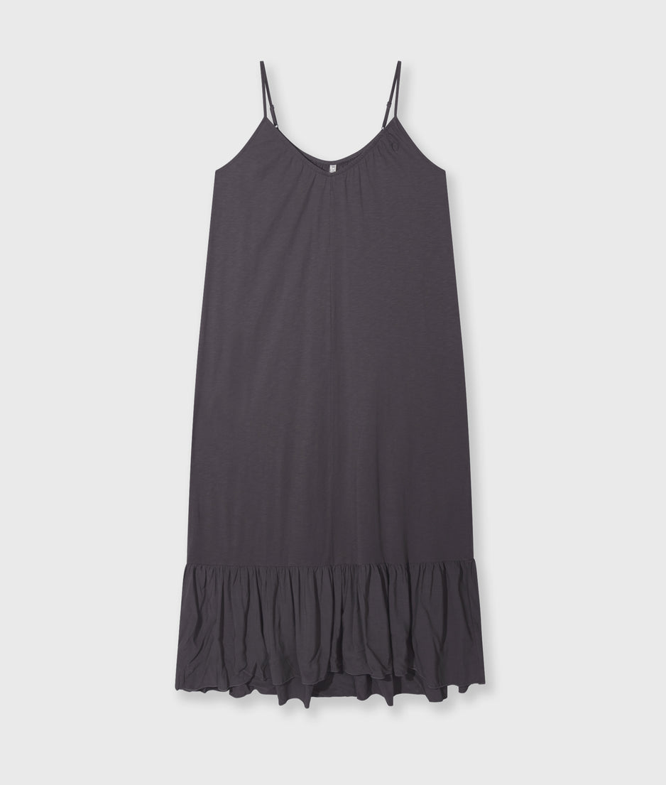 maxi dress slub jersey | steel blue