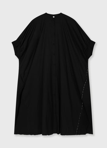 short sleeve dress voile | black