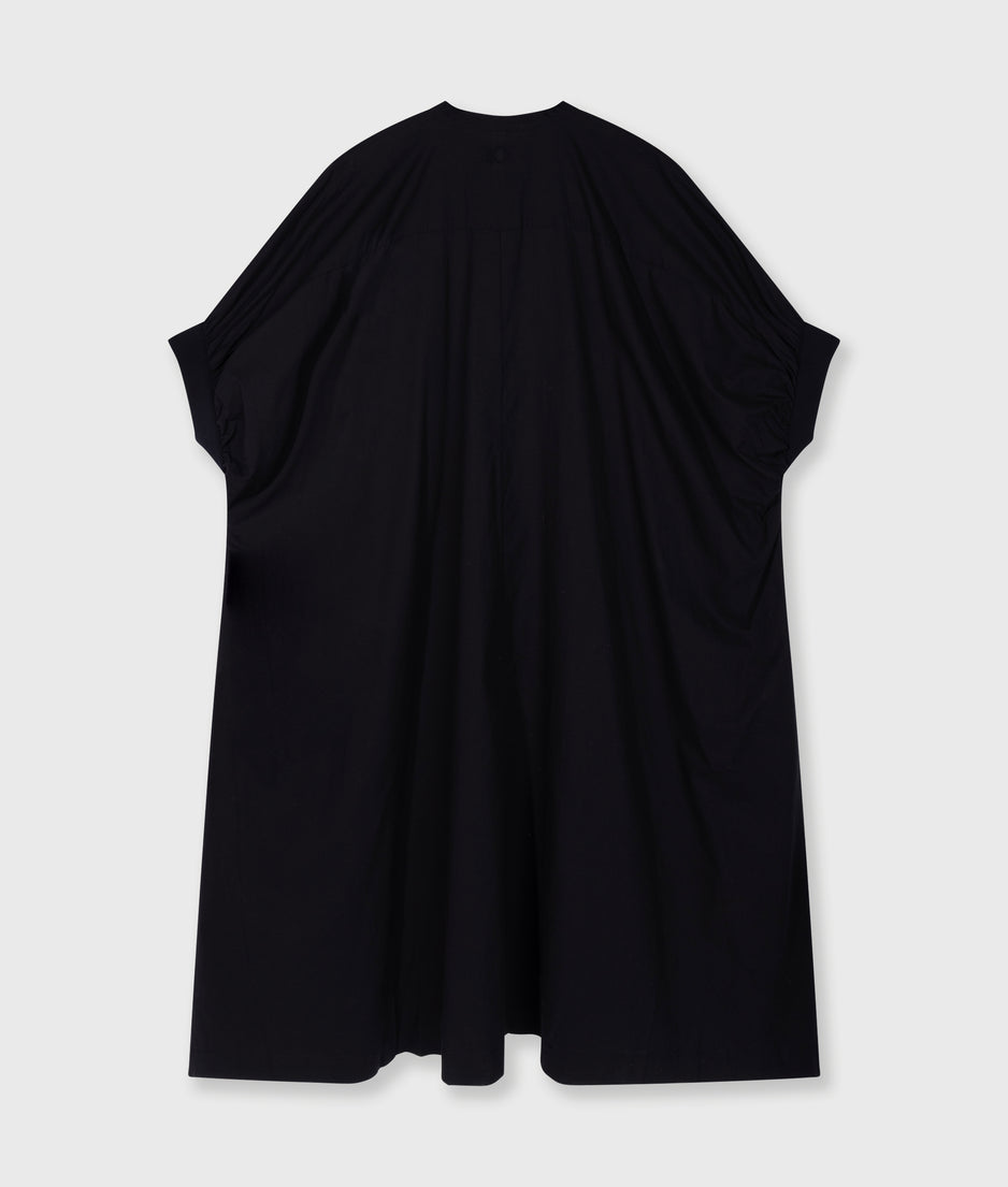 short sleeve dress voile | black