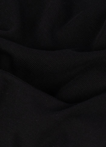 drape back dress | black