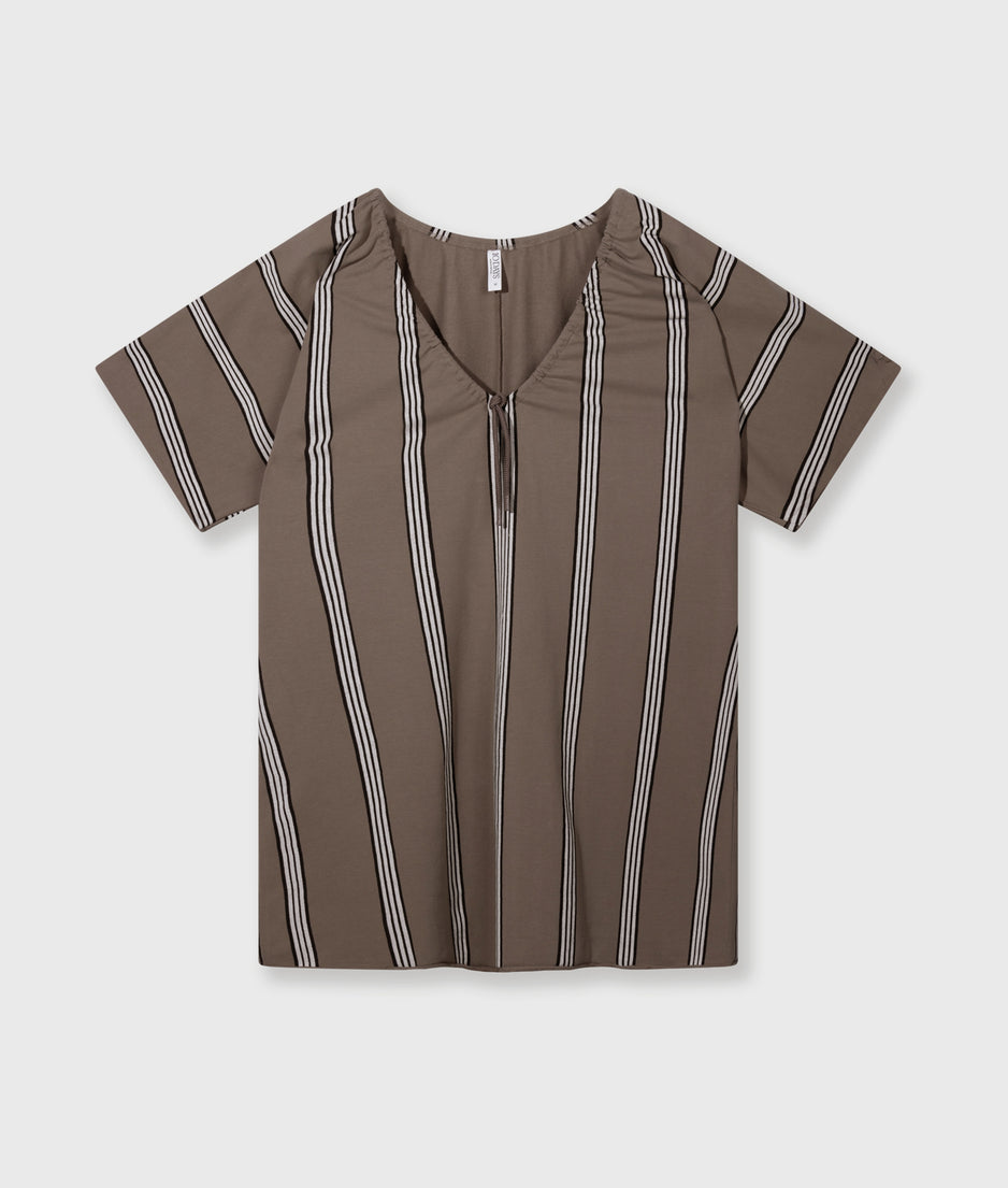 fleece tunic stripes | moonrock