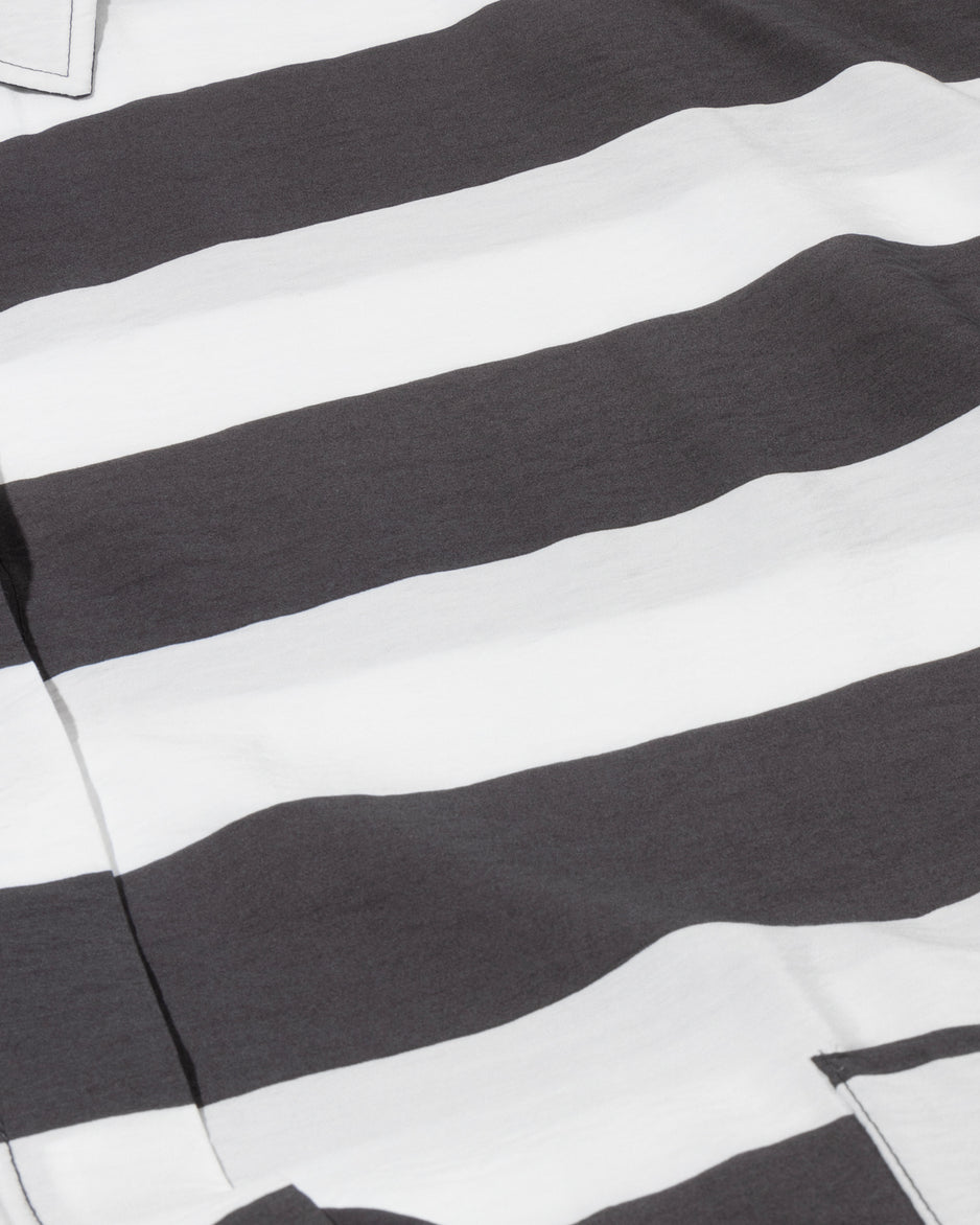 a-line dress stripes | white/brownish grey