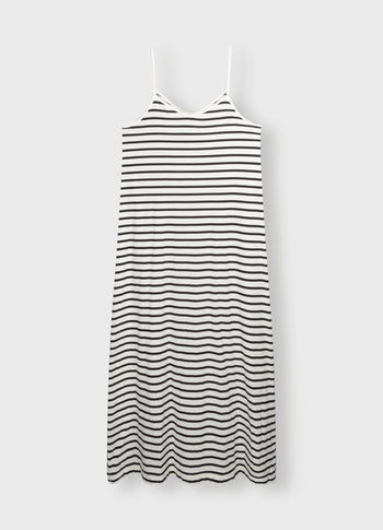 strappy dress stripes | ecru/black