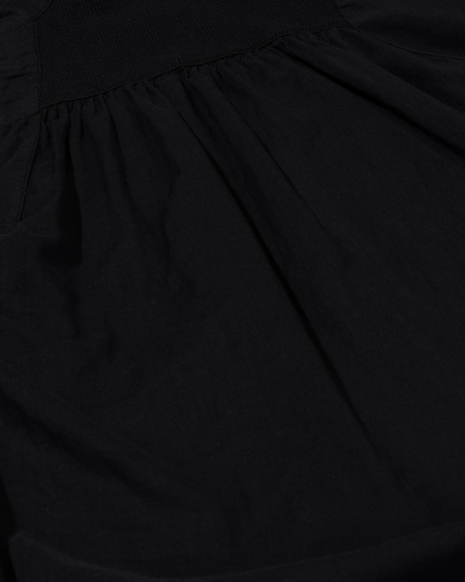 a-line ruffle top | black