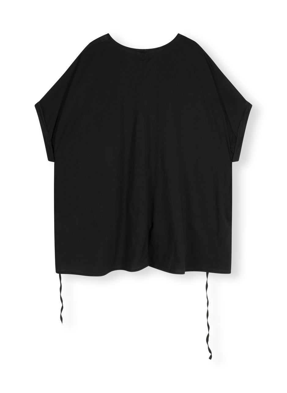 shortsleeve blouse voile | black
