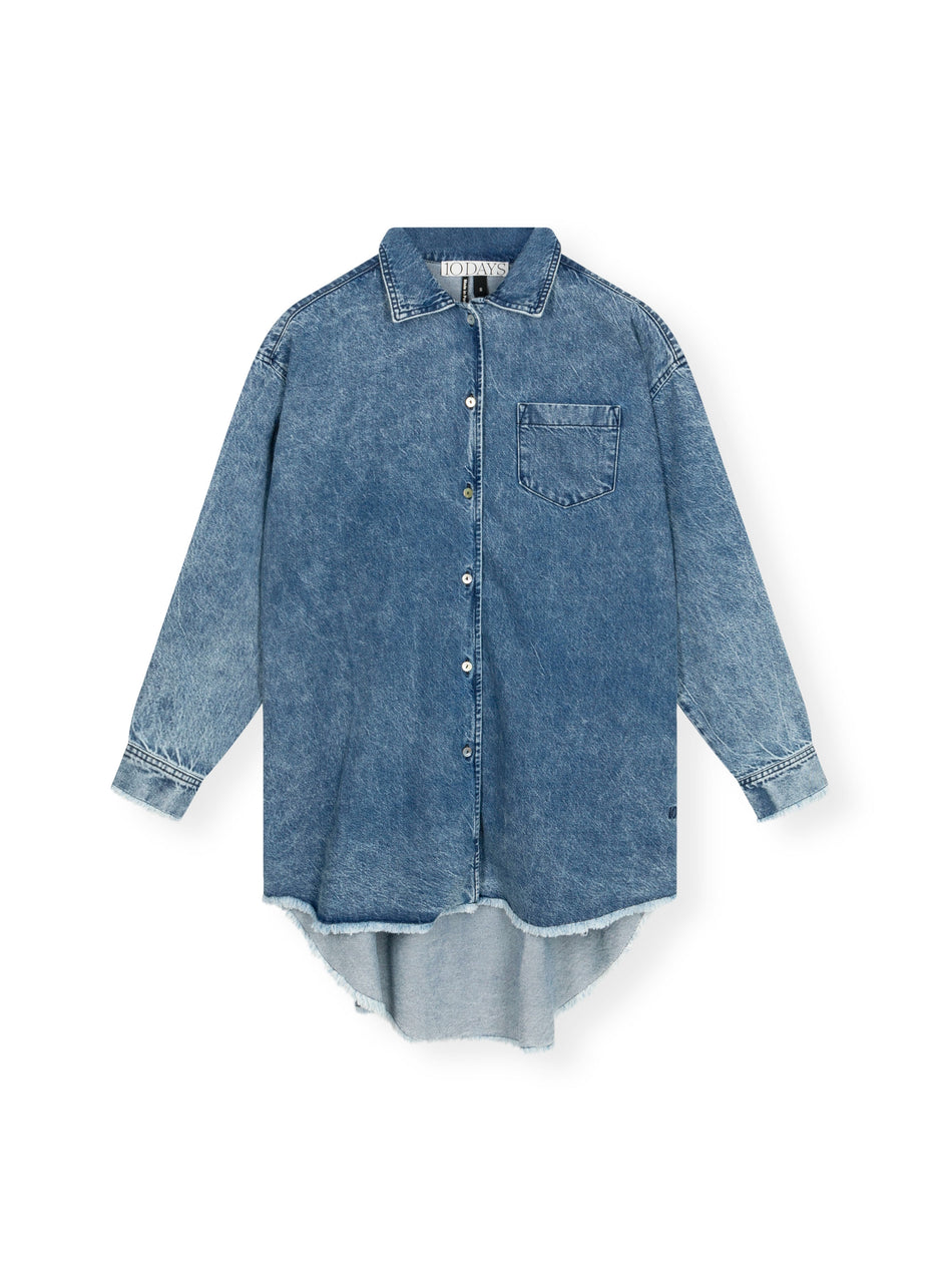 flowy denim shirt | blue denim