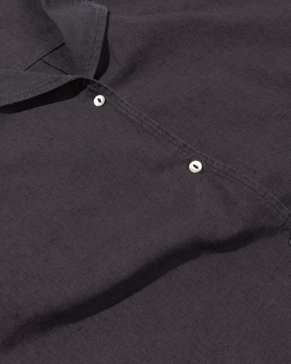 cotton linen blouse | steel blue