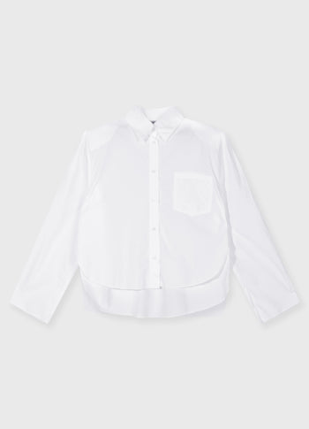 Cropped Bluse mit Schulterpolster | white