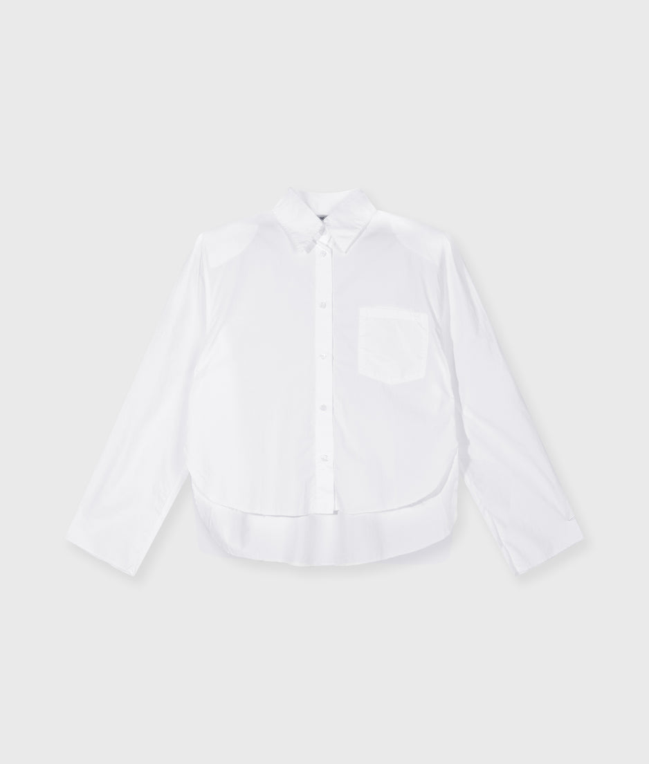 Cropped Bluse mit Schulterpolster | white