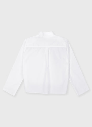 Cropped Bluse mit Schulterpolster | white
