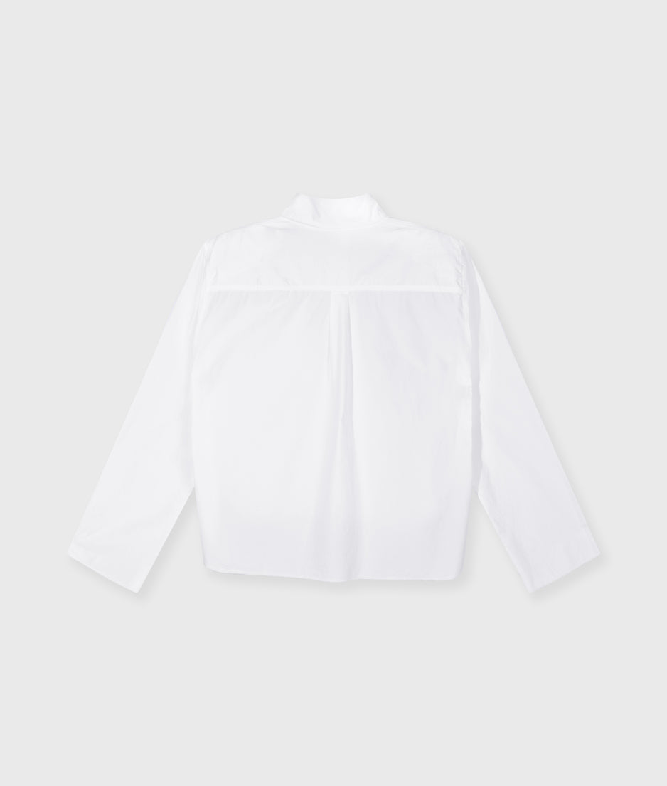 Cropped Bluse mit Schulterpolster | white