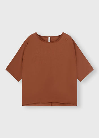 boxy tee voile | saddle brown