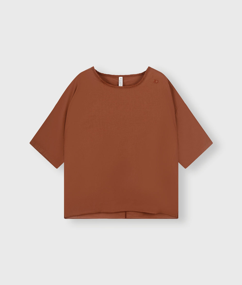 boxy tee voile | saddle brown