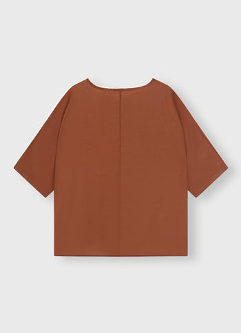 boxy tee voile | saddle brown