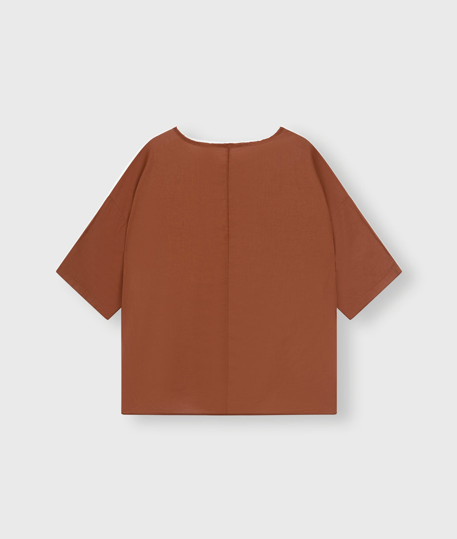 boxy tee voile | saddle brown