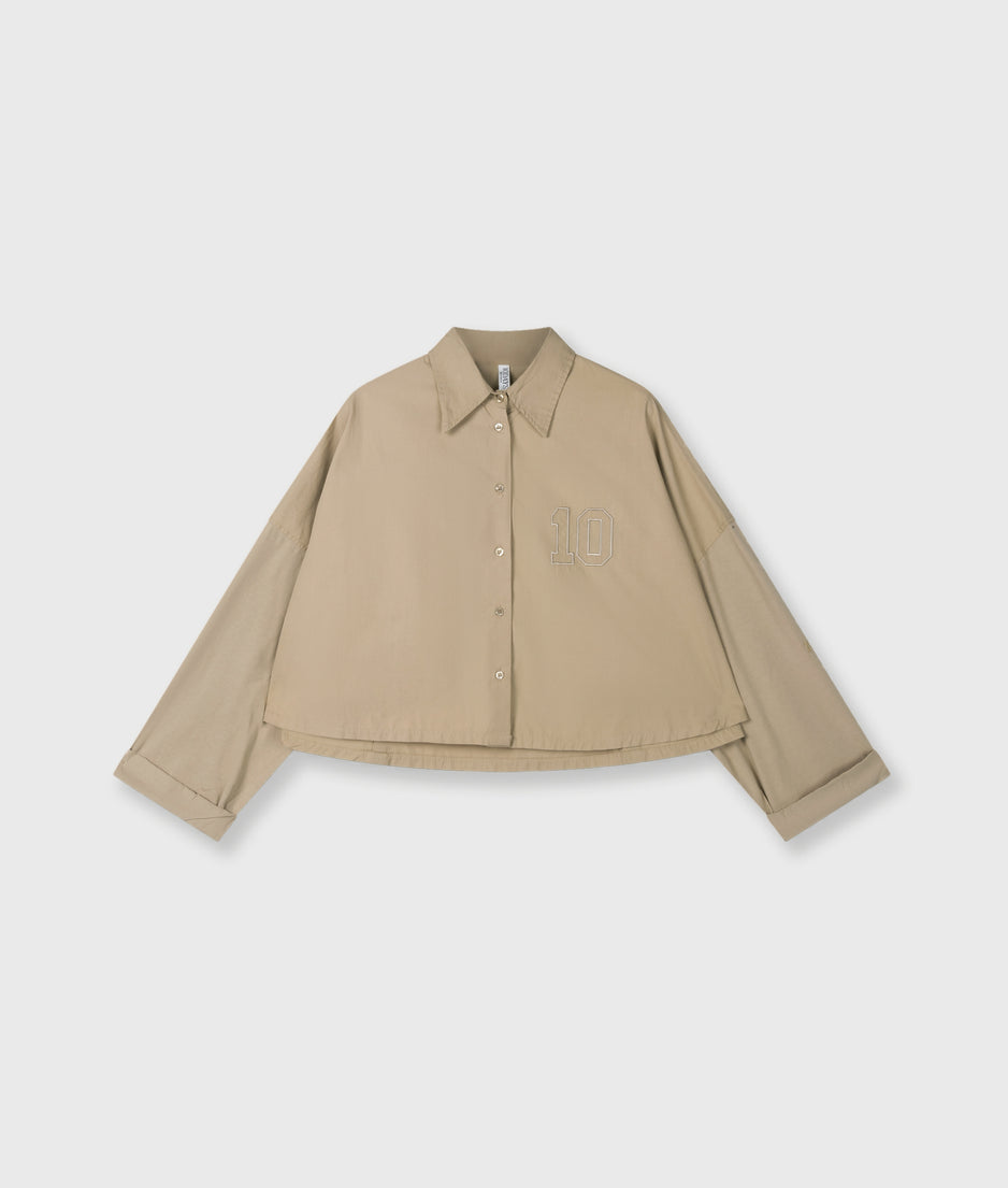 oversized cropped shirt | earth