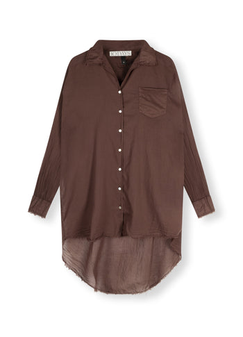 boxy blouse voile | aubergine
