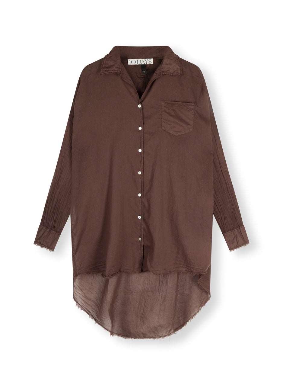 boxy blouse voile | aubergine