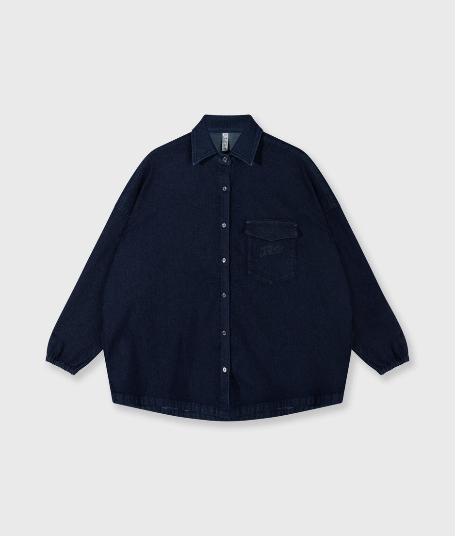 Chambray Bluse | dark blue