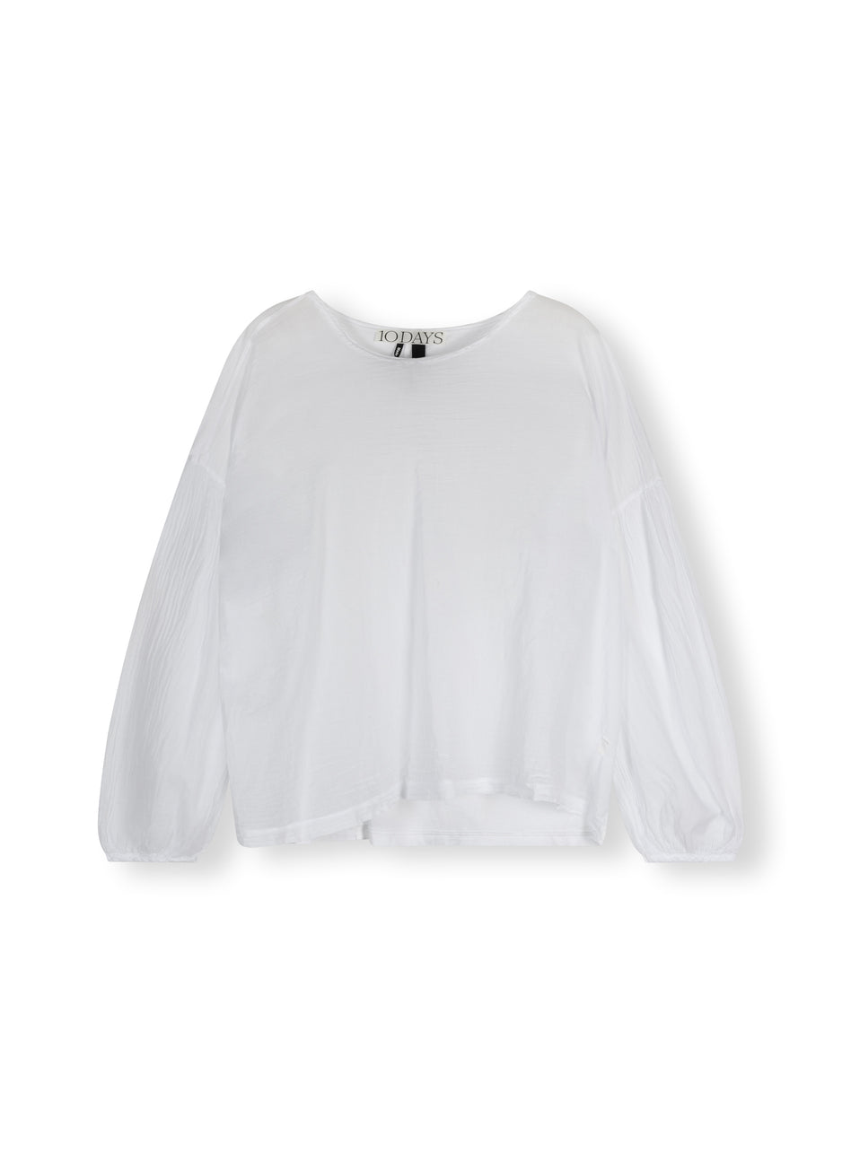 balloon sleeve blouse | white