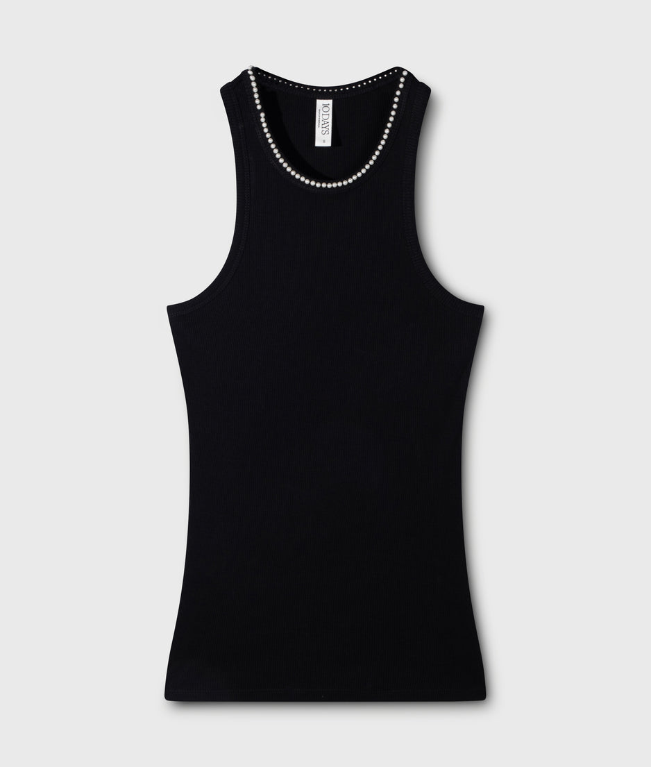 tank top pearl | black