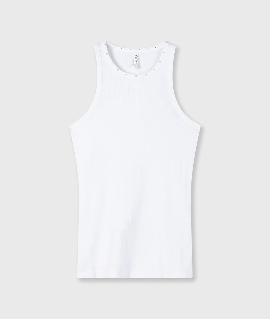 tank top pearls | white
