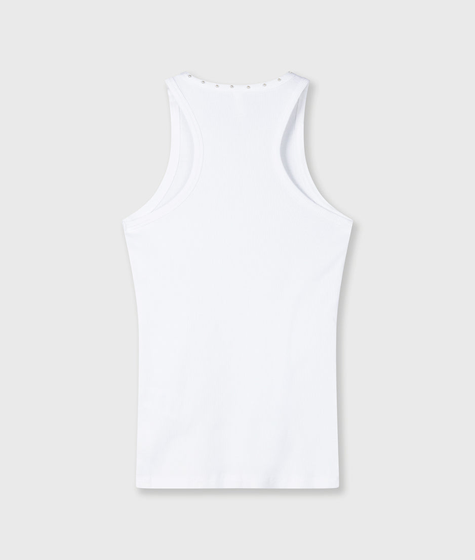 tank top pearls | white