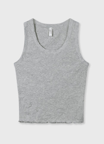 soft rib tank top | light grey melee