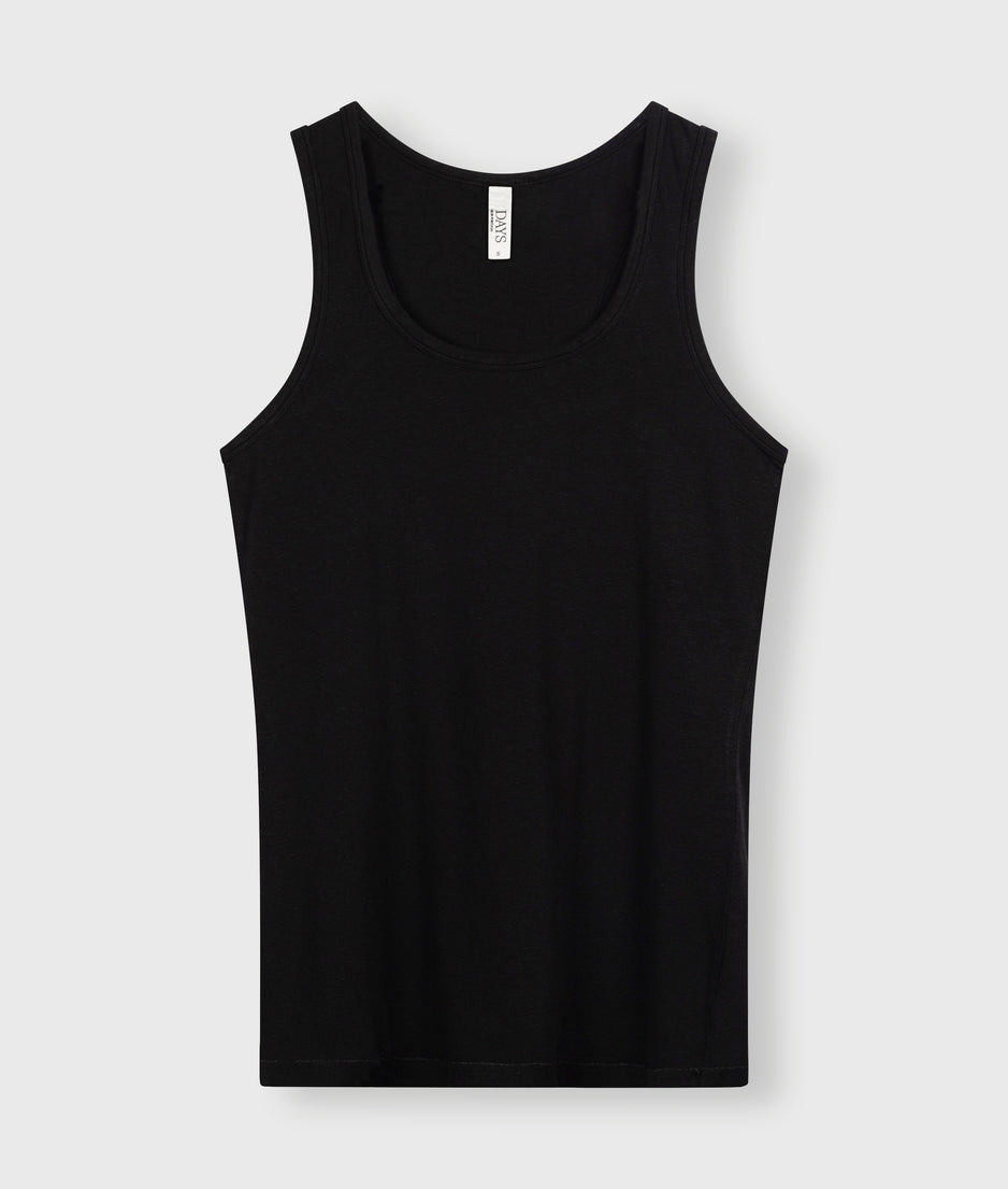 singlet linen cotton | black