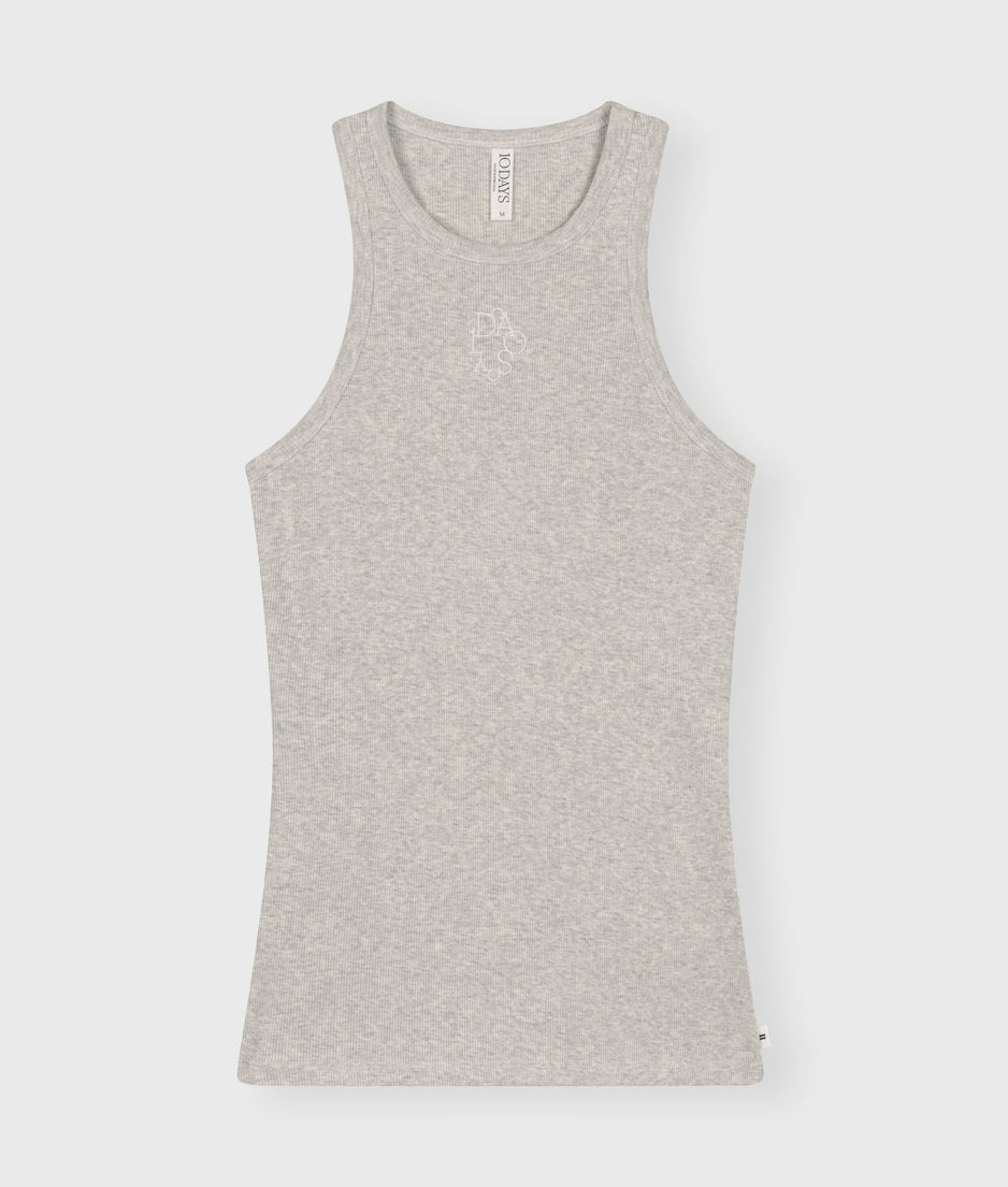 tank top rib embro | light grey melee