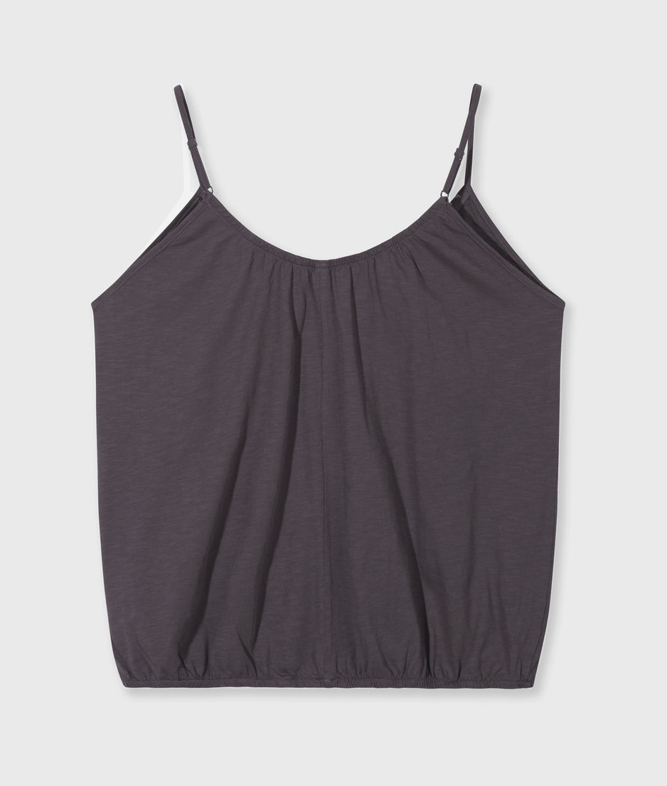 top gathered neck | steel blue