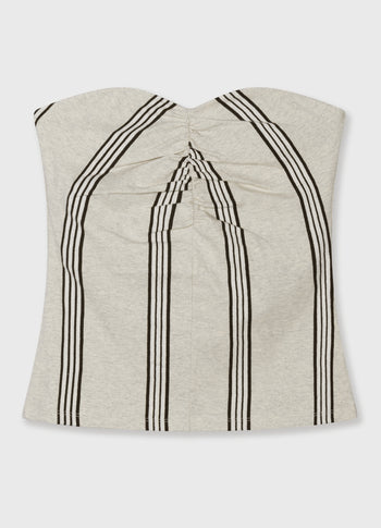 strapless top stripes | soft white melee