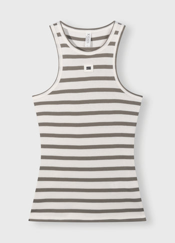 tank top rib stripes | ecru/sage