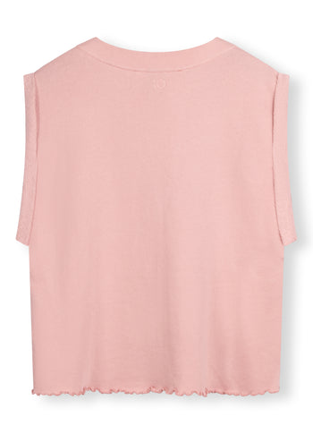 v-neck top fleece | dusty peach