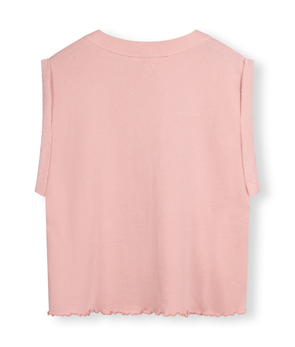v-neck top fleece | dusty peach