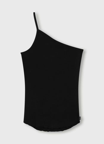 one shoulder ballet top | black
