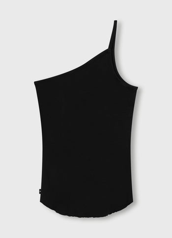 one shoulder ballet top | black