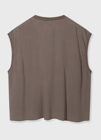 v-neck top viscose | moonrock