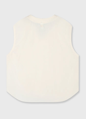 v-neck top viscose | soft vanilla