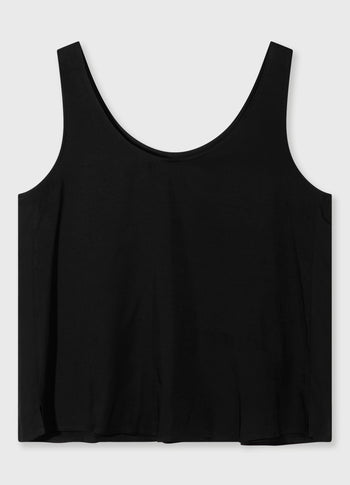 shiny tank top | black