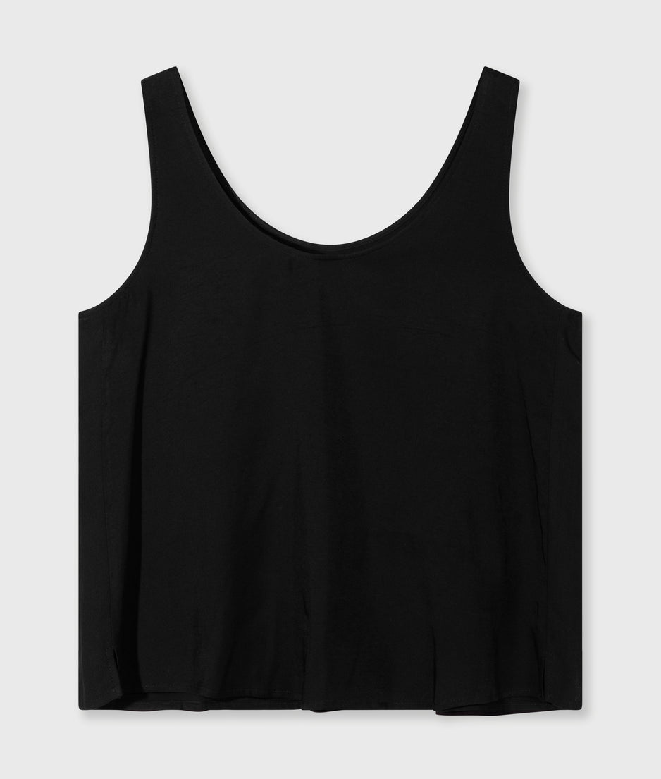 shiny tank top | black