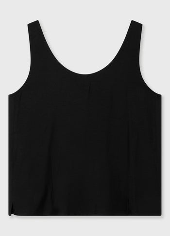 shiny tank top | black