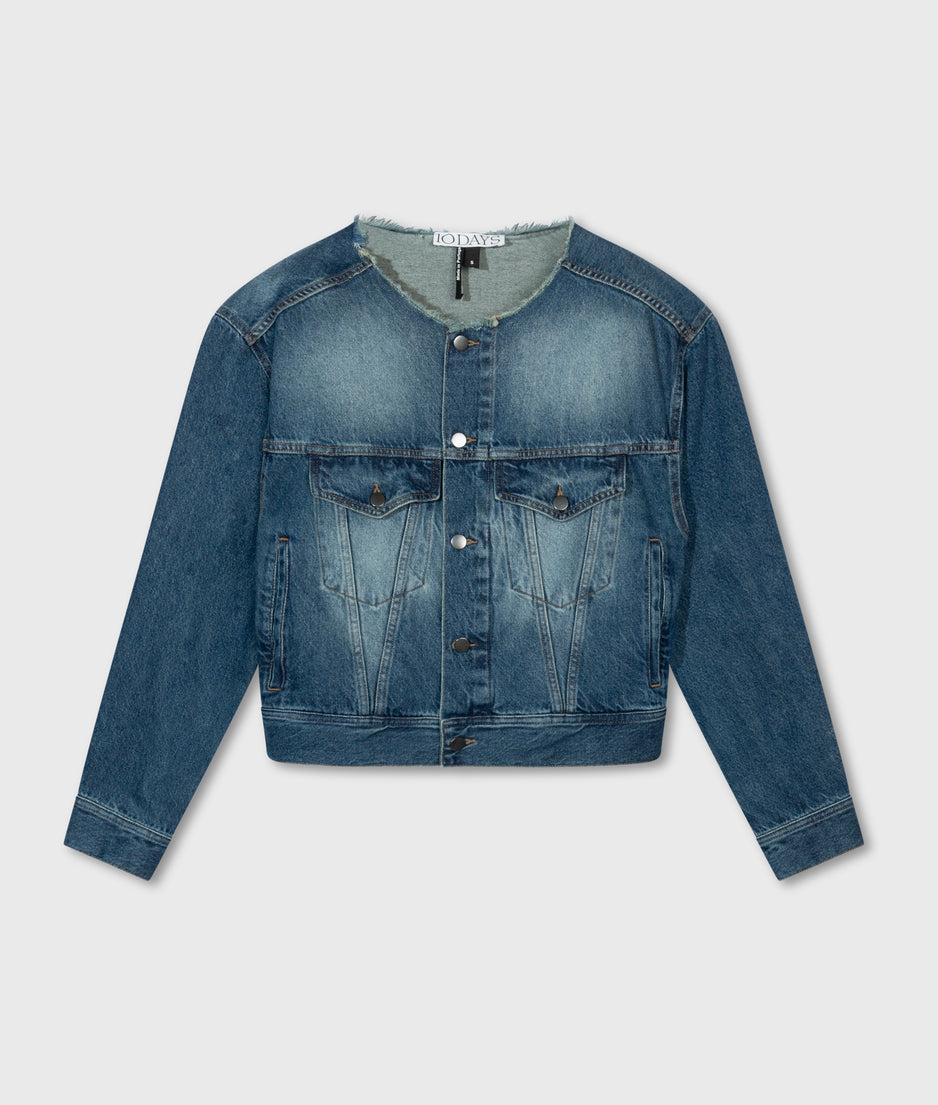denim logo jacket | blue denim