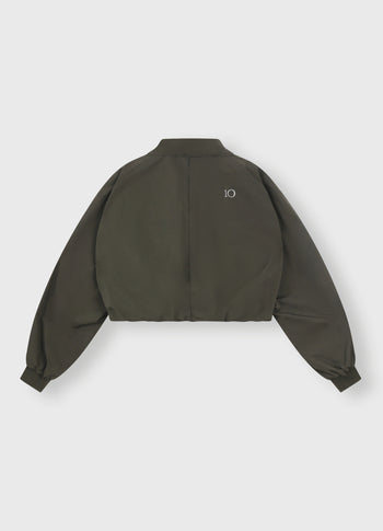 cropped blazer jacket | oil grey