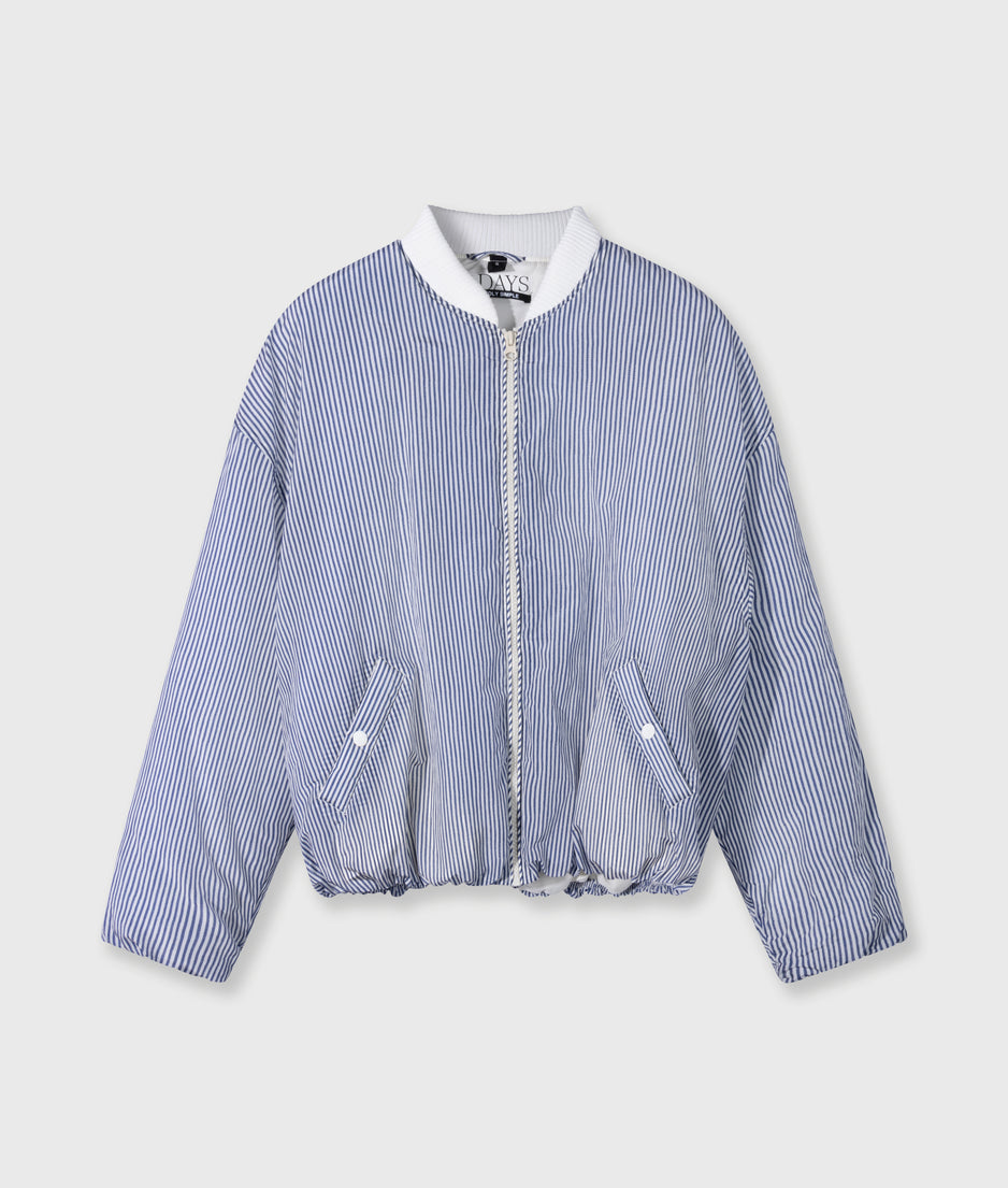 bomber jacket stripes | white/blue