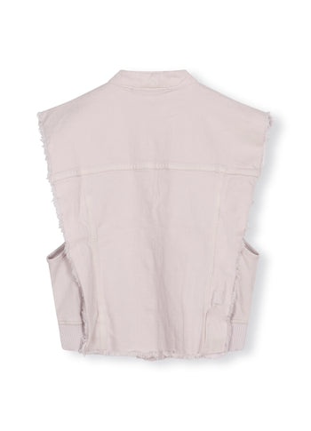 cropped twill gilet | pale lilac
