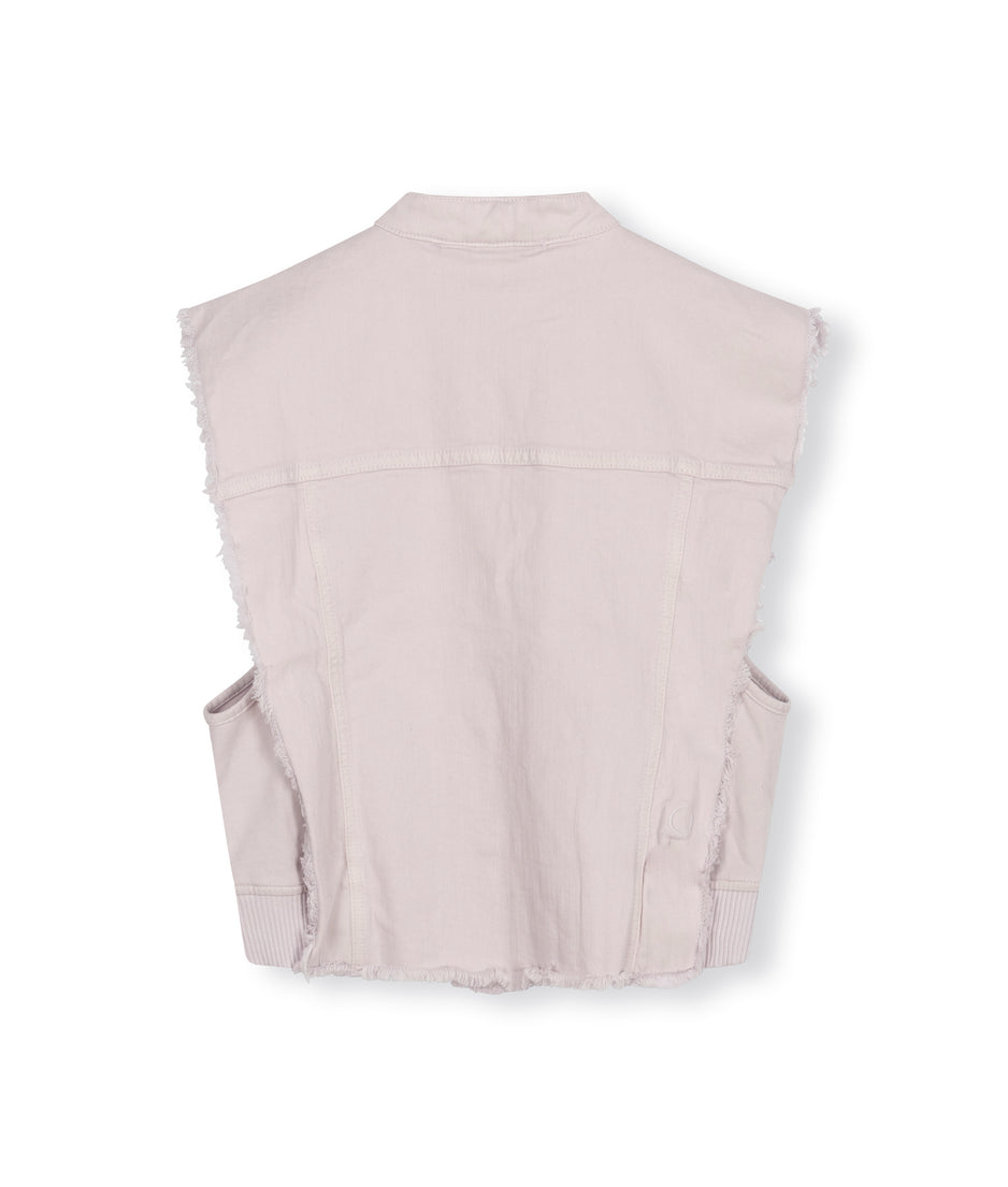 cropped twill gilet | pale lilac